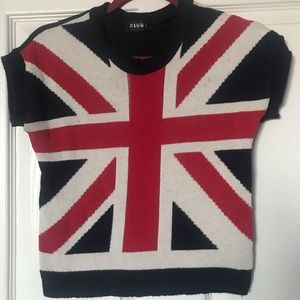 Asos Club L Union Jack cropped sweater